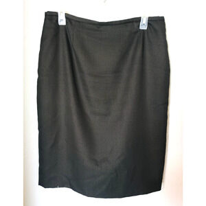 Calvin Klein Dark Gray Polyester Rayon Lined Pencil Skirt Knee Length Sz 12